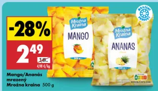 Mango a ananás, mrazené, 500 g